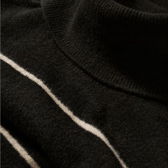 NEW! Mango Black and White Striped KnittedTurtleneck Maxi Dress Medium - Picture 7 of 10